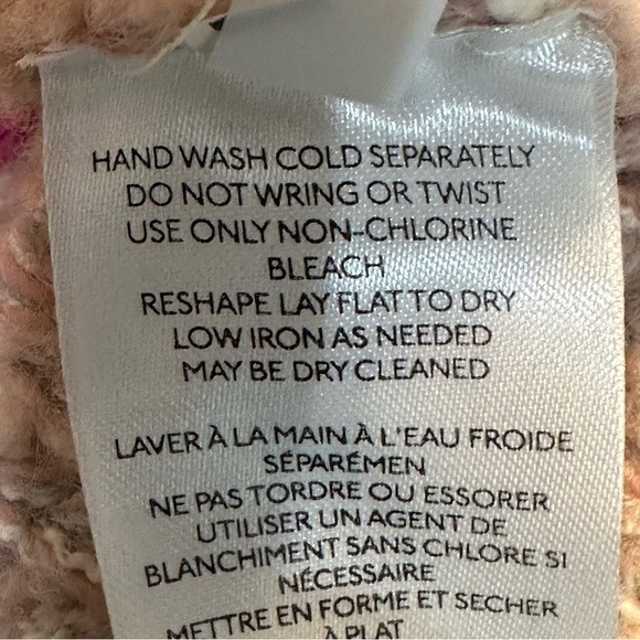 Anthropologie Pilcro Crewneck Pullover Sweater Pink Wool Stripe Chunky Knit - Picture 7 of 8